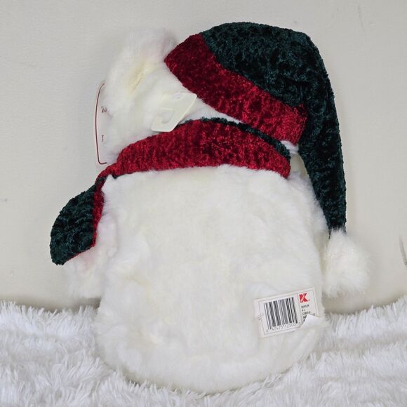 2001 Kmart Collectible Bear Christmas Edition Red & Green Hat & Scarf With Stars - Picture 3 of 7